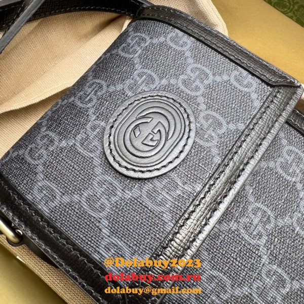 Perfect Gucci Duplication 699402 bag with Interlocking G Black