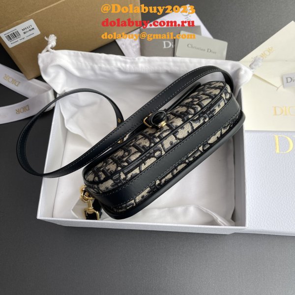 Replica Christian Dior Bobby East-West Blue Bag M9327