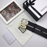 Luxury Gucci 35mm Buckle Black leather belt replica