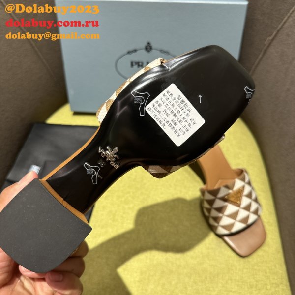 Prada Logo-plaque Slip-on Sandals