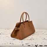 Top Quality The Row EW Margaux Leather Llain Weave Bag