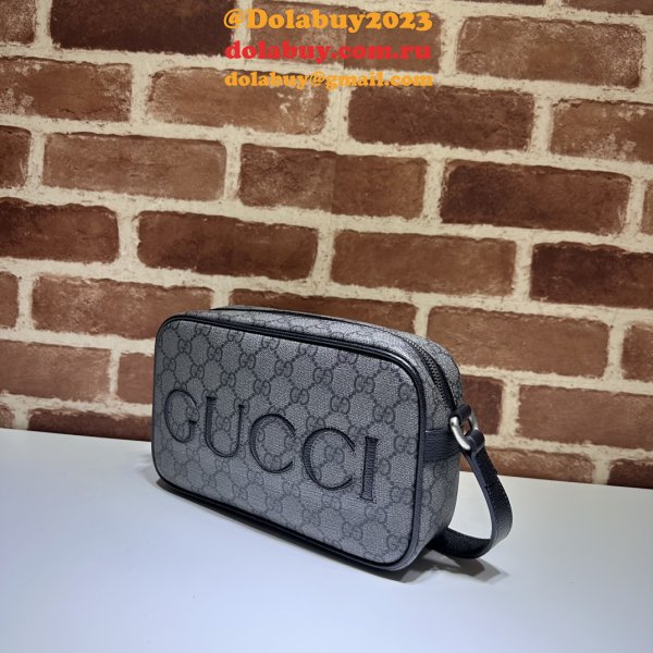 High Fashion Gucci 768391 Shoulder Grey and Black Replica Bag