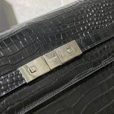 Luxury Saint Laurent Nano Manhattan Calfskin Silver Bag