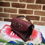 7 Star Gucci 564718 Strawberry Print Leather Zumi Mini Replica Bag