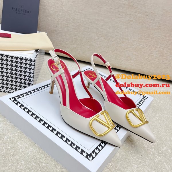 Valentino 1:1 Mirror Slingback Garavani Vlogo Pumps Fake Shoes