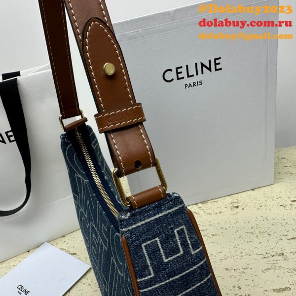 Celine Designer 1:1 Mirror Ava Denim 193952 Fake Bag