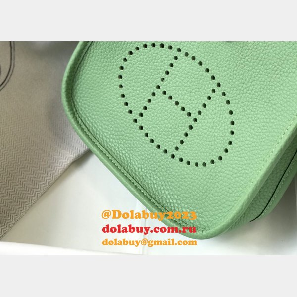 Hermes Mini Evelyne Bag Togo Leather Avocado Green