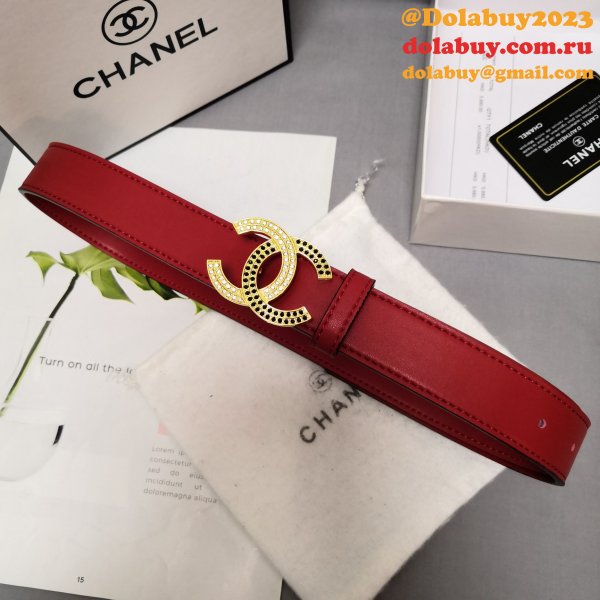 Top Quality Replica CC Double C Belt Red Width 3.0cm 1135