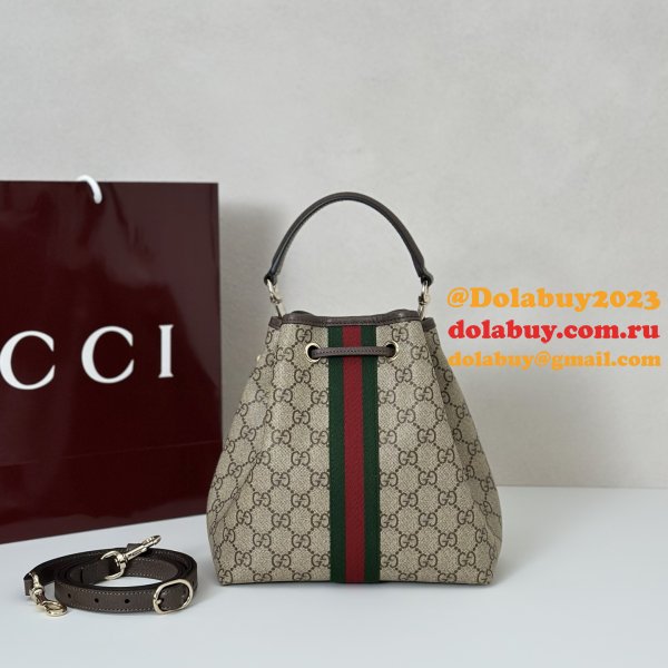 Gucci Knockoff 841313 Ophidia Small Bucket Beige GG Canvas Bag