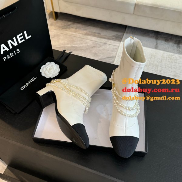 Top Quality Chanel Short Lambskin Boots