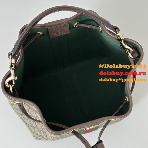 Gucci Knockoff 841313 Ophidia Small Bucket Beige GG Canvas Bag