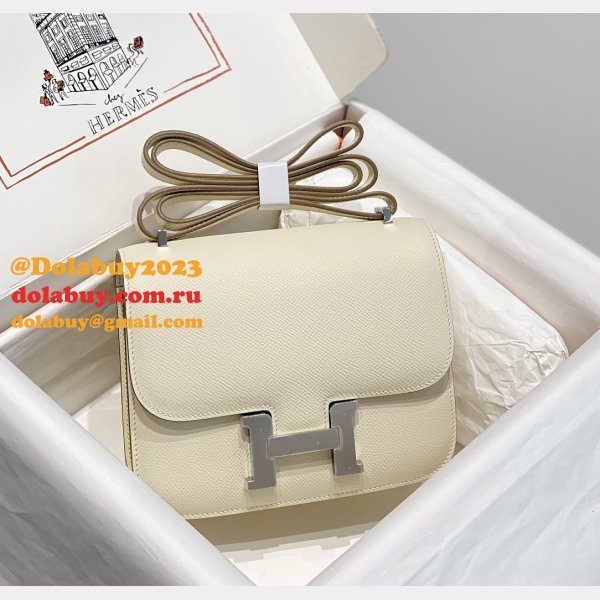 Hermes Constance Bag 18cm Epsom Leather Cream