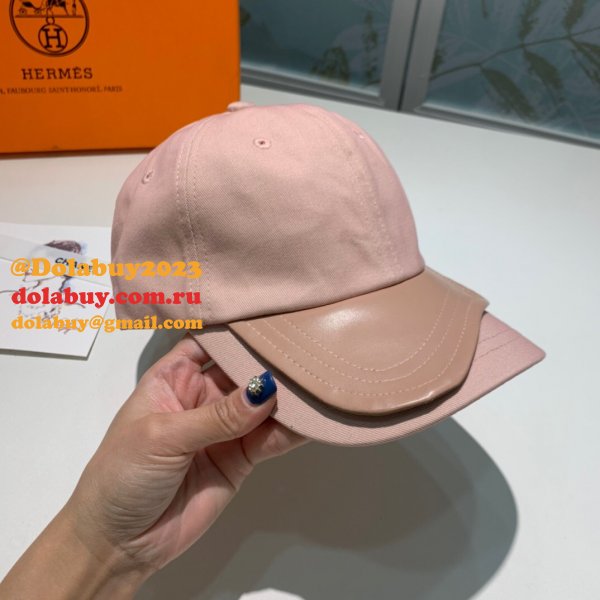 Hermes High Quality Canvas fabric Peaked cap