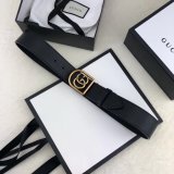 Top Quality Gucci Double G leather Replica belt black