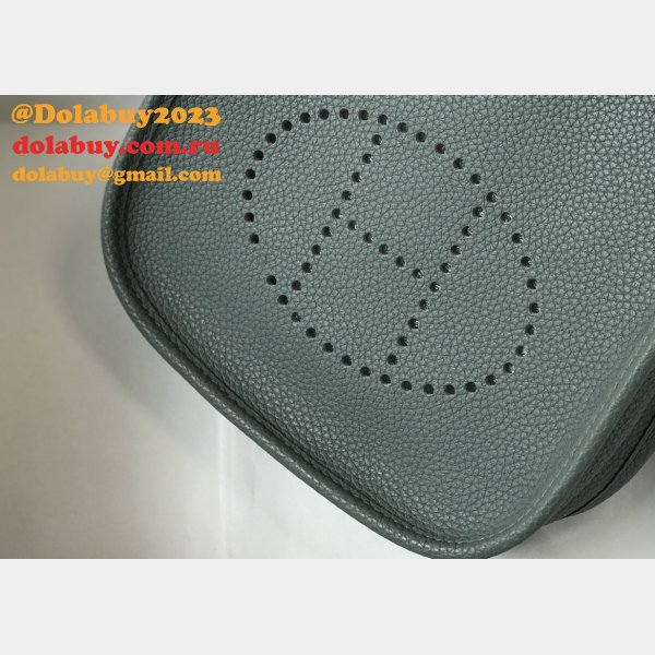 Hermes Mini Evelyne Bag Togo Leather Almond Green