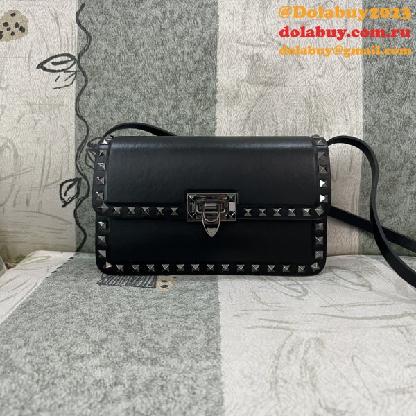 Luxury Valentino Garavani Rockstud Calf Large Bag