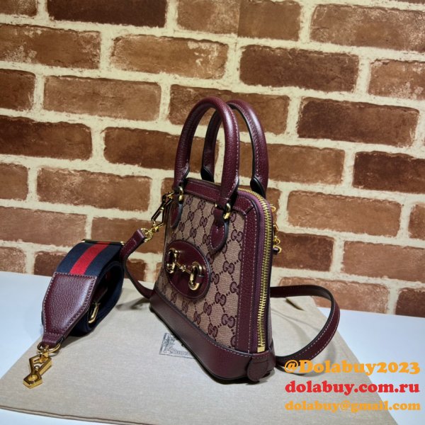 High Quality Gucci Replica Horsebit 1955 677212 Top Handle Bag