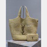 Top Quality YSL I CARE 698651 raffia weaving shopping Y bag