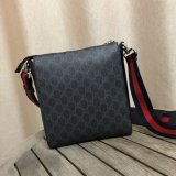 UK Gucci Fake Black GG Supreme Small Messenger 523599 Bag