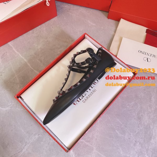 Best valentino replica sneakers heels flats Black Shoes