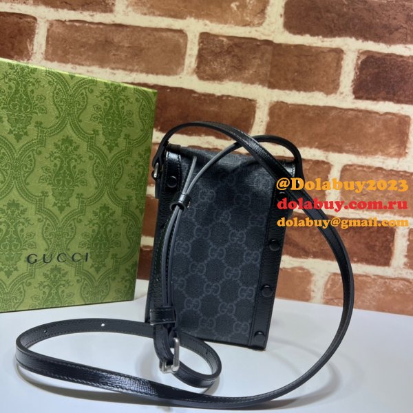 Perfect Gucci Duplication 699402 bag with Interlocking G Black