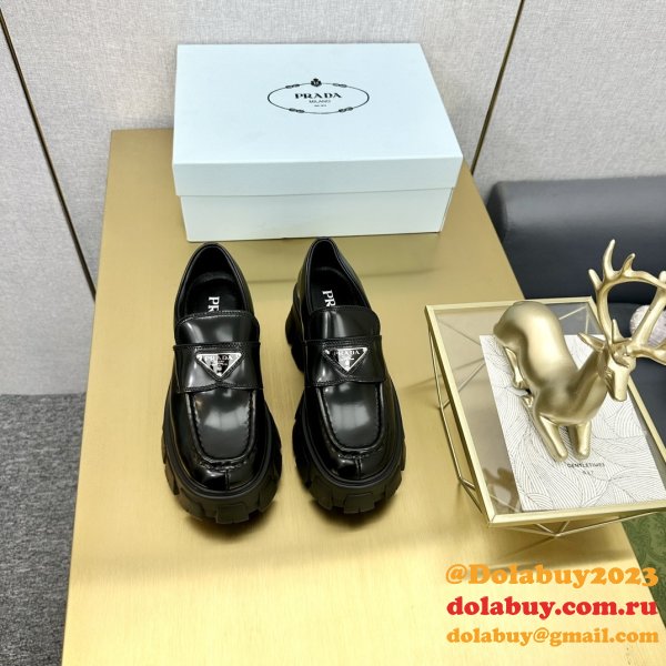 Brushed leather Monolith loafers