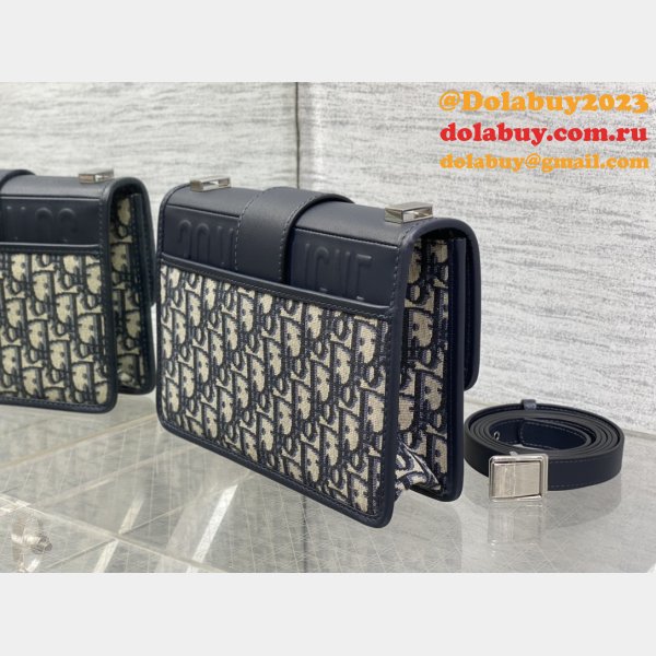 30 Montaigne Bag Blue Dior Oblique Jacquard and Smooth Calfskin