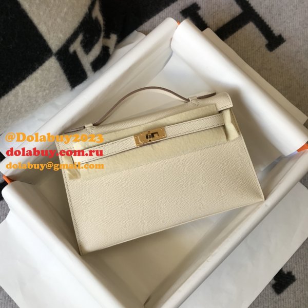 Luxury Hermes EPSOM LEATHER Mini Kelly Pouchette