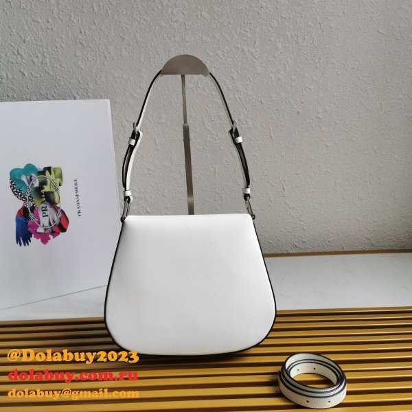 High Quality Prada Cleo Brushed Knockoff Leather Shoulder Bag