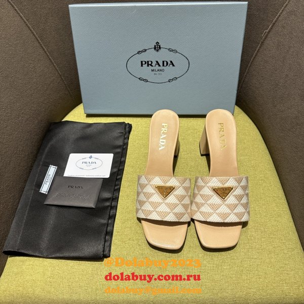 Prada Logo-plaque Slip-on Sandals