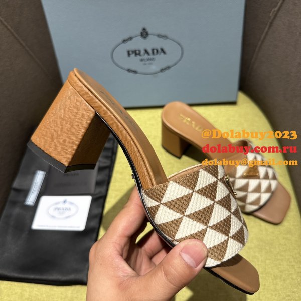 Prada Logo-plaque Slip-on Sandals