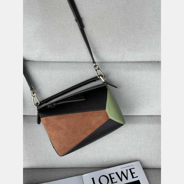 Small Puzzle Bag In Classic Calfskin And Suede 24cm