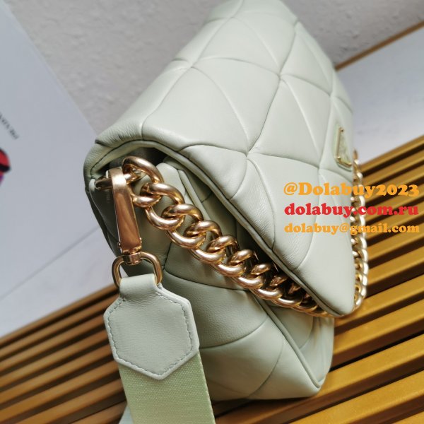 Wholesale Prada Fake System nappa leather patchwork bag online