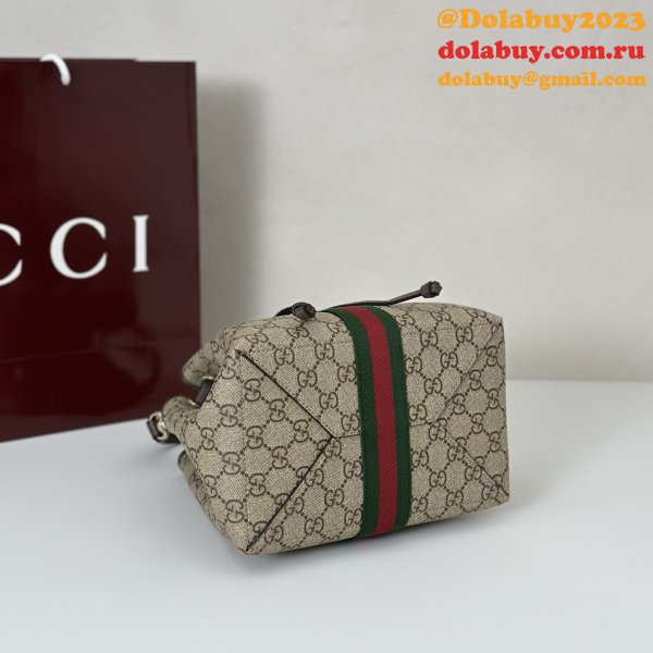 Gucci Knockoff 841313 Ophidia Small Bucket Beige GG Canvas Bag