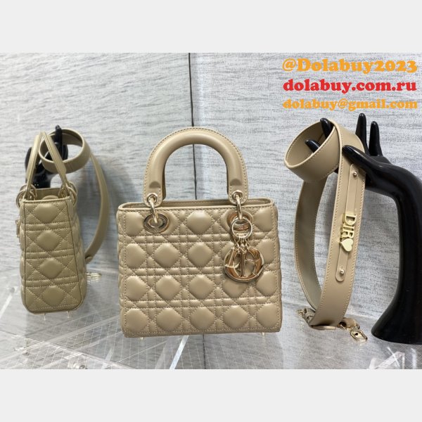 Top Quality DIOR LADY 17/20CM BAG LAMBSKIN