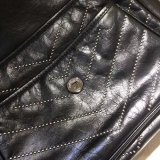 Top Quality YSL Niki 28CM crinkled vintage black leather