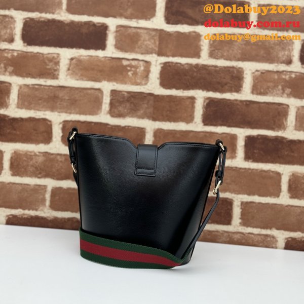 Gucci 1:1 Mirror Bucket Shoulder Black 782908/782904 Copy Bag