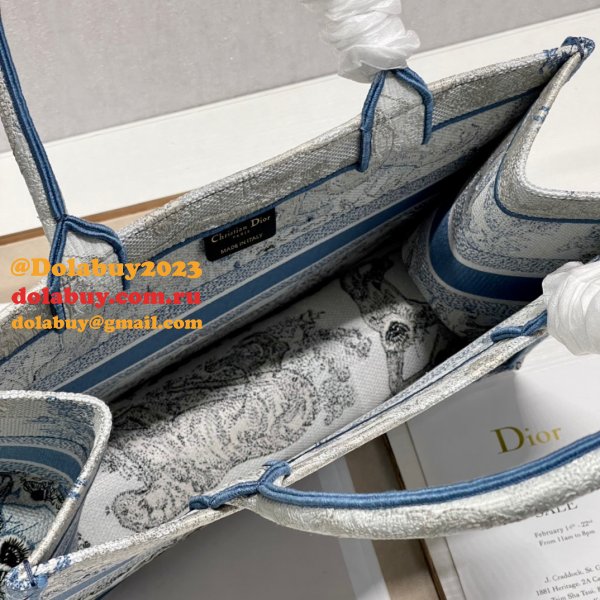 Replica Top Quality Dior Embroidered Book Tote Bag