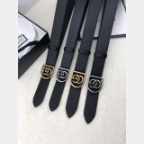 Top Quality Gucci Double G leather Replica belt black