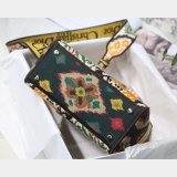 Lady Knockoff Dior 24cm Yellow Multicolor Christian Paisley Embroidery