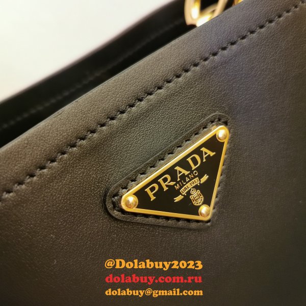 Platinum Prada 1BA373 Panier Saffiano Leather Perfect Replica Bag