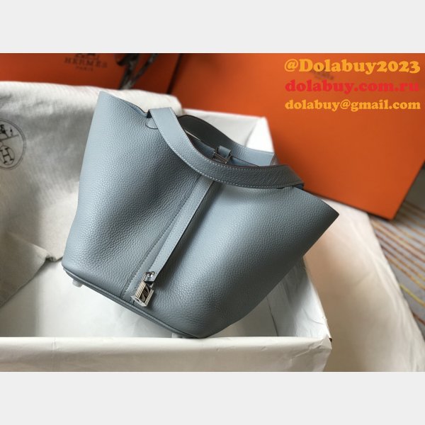 Designer Hermes Picotin Bags 18/22CM Silver Replica Best Online