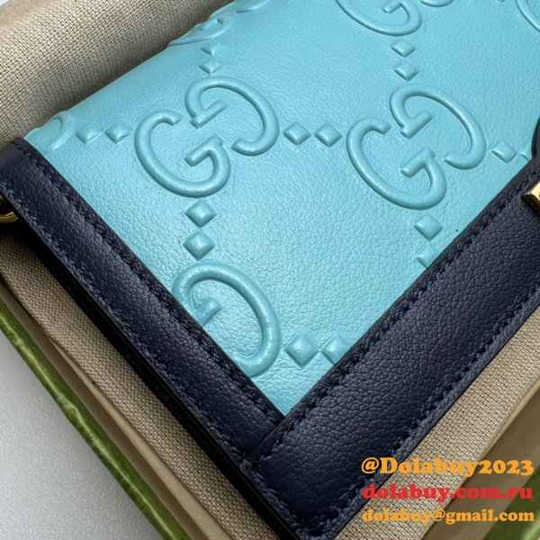 Designer Gucci Replica 676155 GG wallet with chain aaa leather