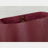 Women's Sangle bucket Replica Celine bag Wine red grained calfskin