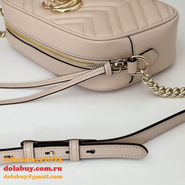 Gucci Replicas GG Marmont 447632 Pink Shoulder Best Bag