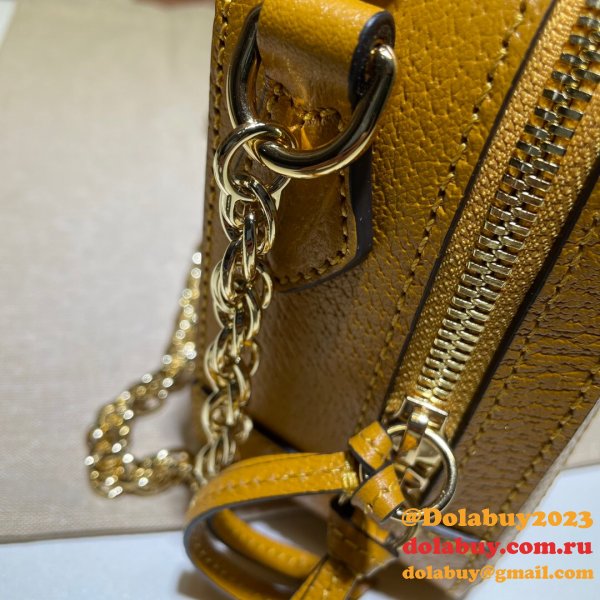 Replica Gucci 7 Star Ophidia GG mini shoulder 602576 yellow bag