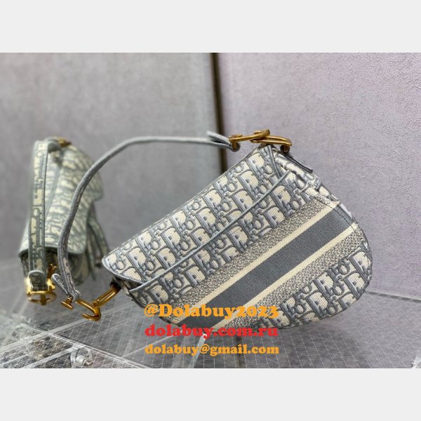 REPLICA DIOR SADDLE grey 25.5CM HADNBAG HOT SELLING