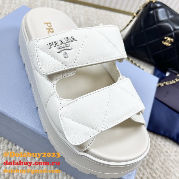 Prada Padded Nappa Leather Sandals