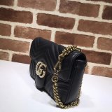 Gucci High Quality Pearly GG Marmont Flap Belt 476809 Bag Matelasse Leather