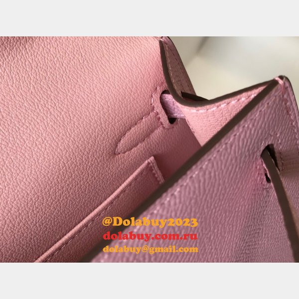 Hermes Outlet 1:1 Replica Mini Kelly Pink Handbags